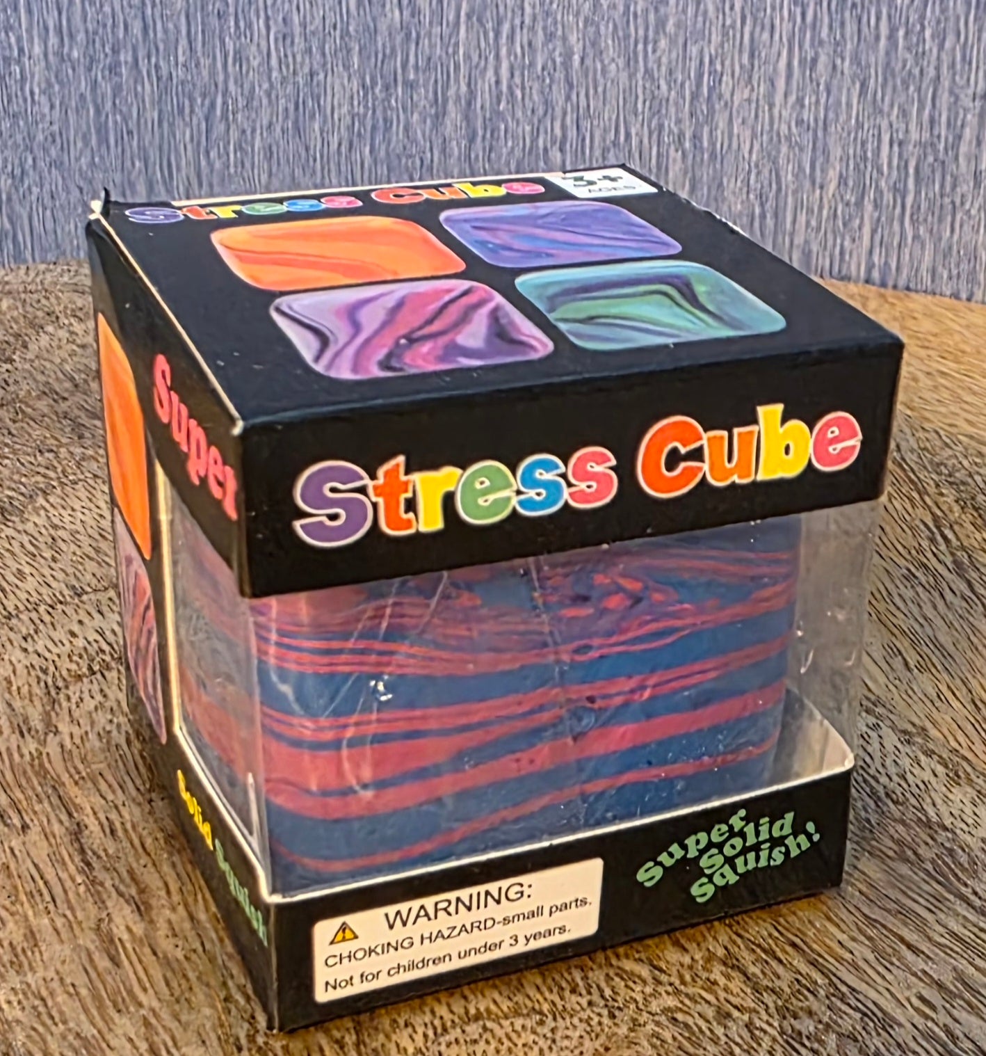 Stress cube in pink purple swirl