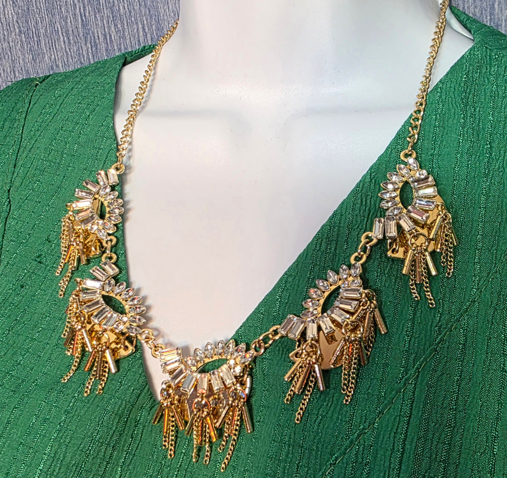 Gold tone statement necklace