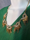 Gold tone statement necklace