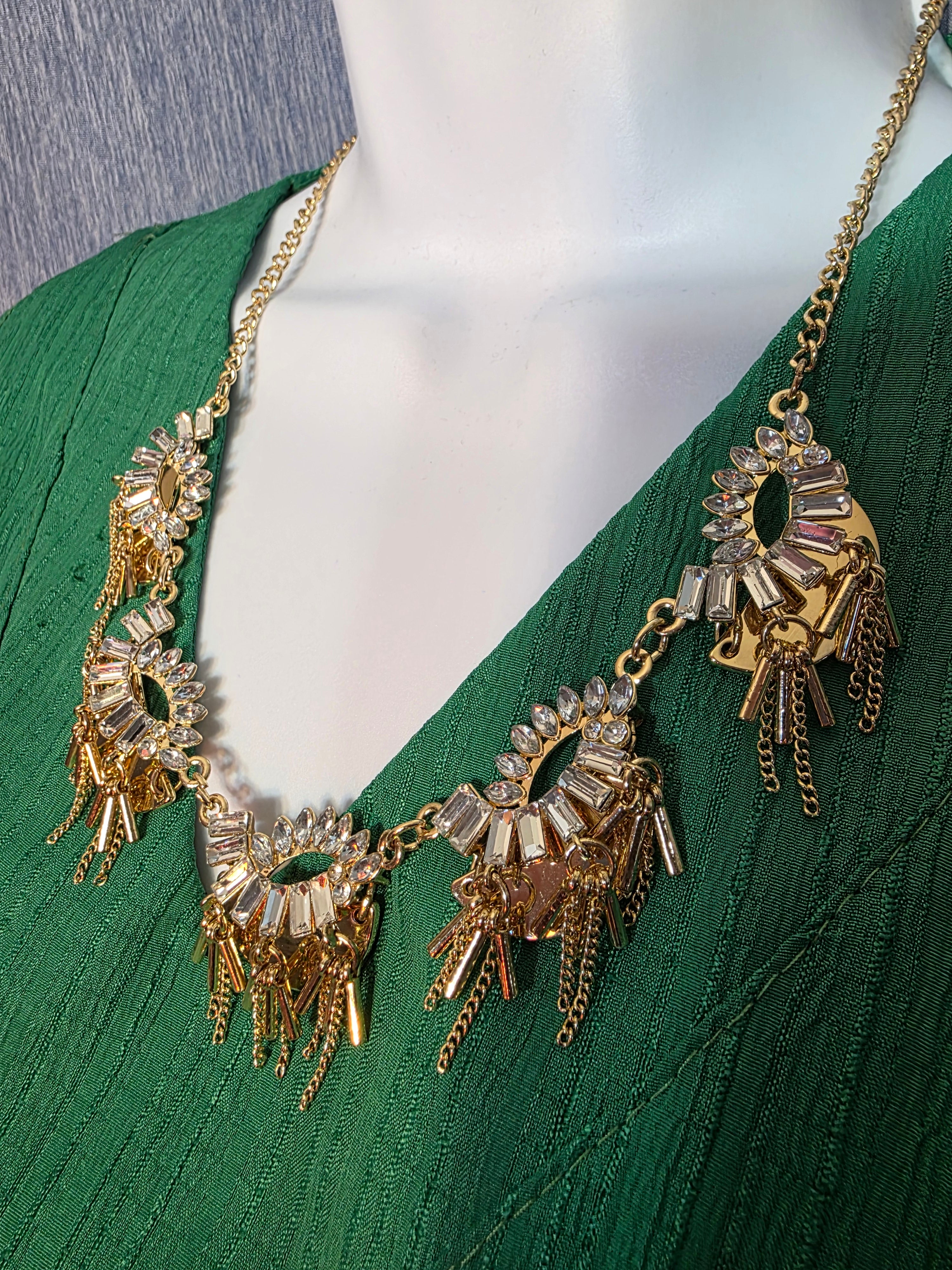 Gold tone statement necklace
