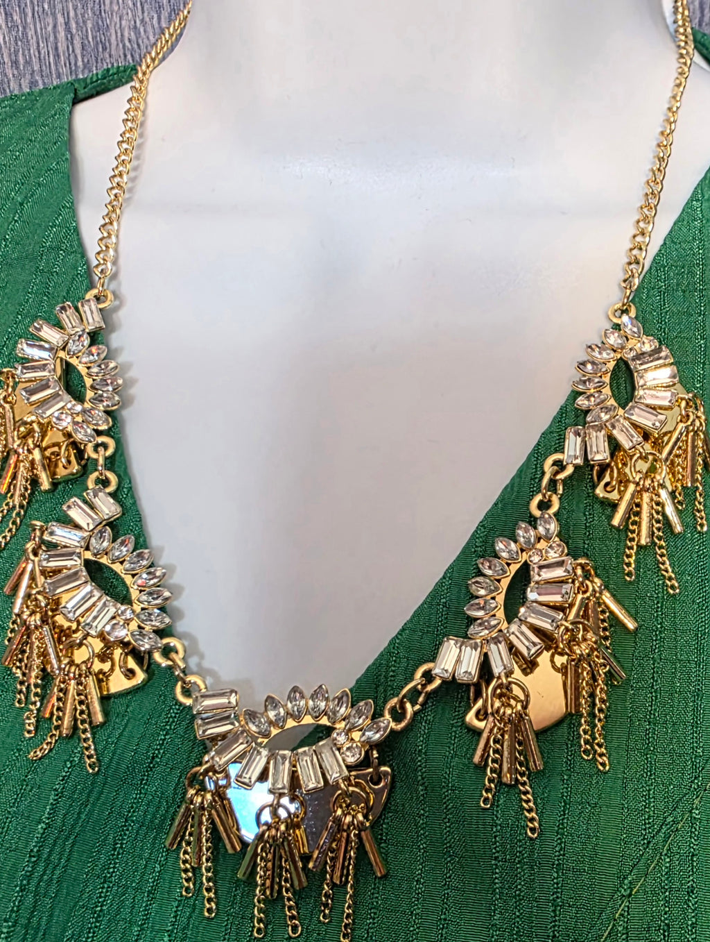 Gold tone statement necklace