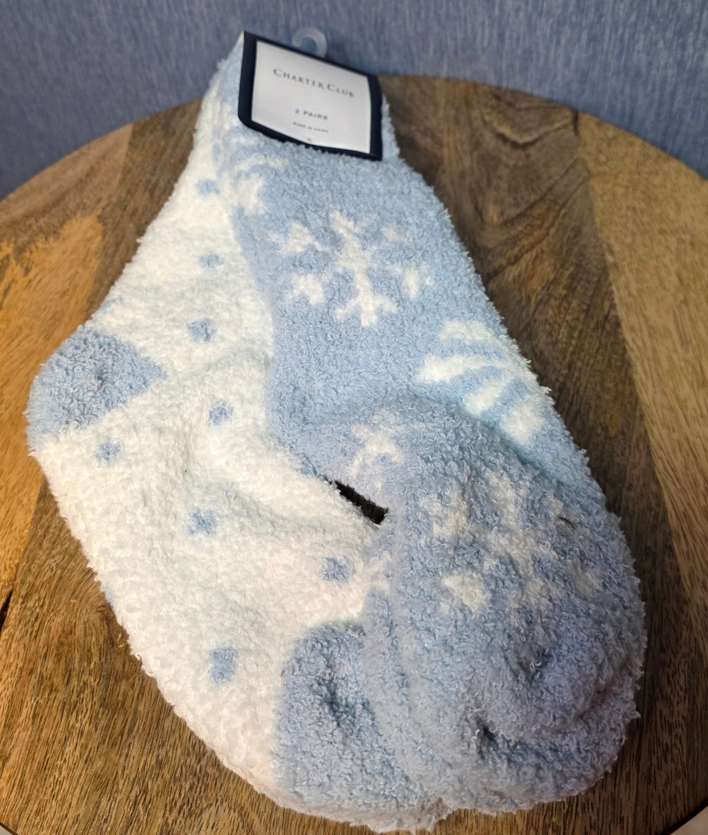2 pairs of heavy fuzzy socks for those cold feet