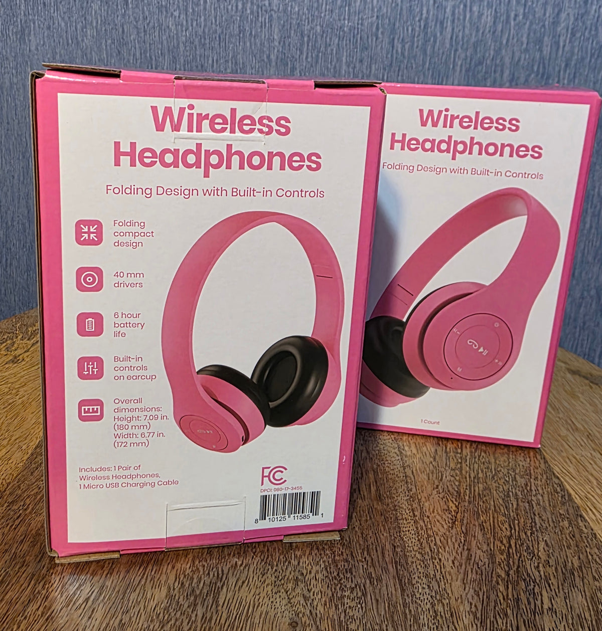 Wireless pink headphones