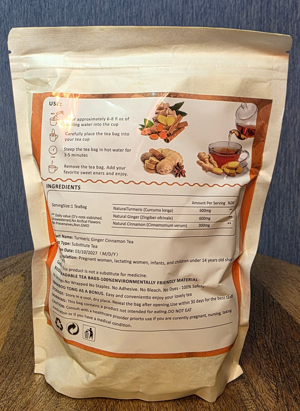 Premium Turmeric Ginger Cinnamon Tea Bags