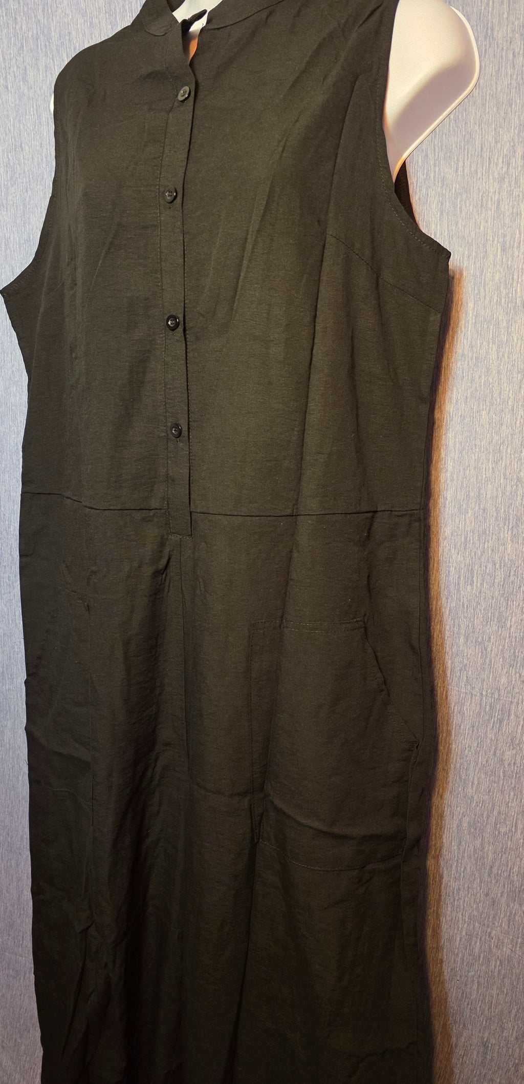 Black jumper button up front in size large