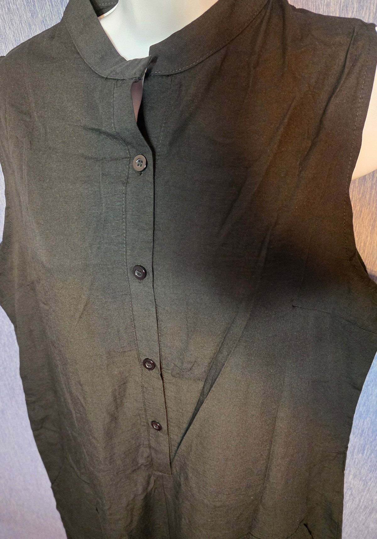 Black jumper button up front in size large