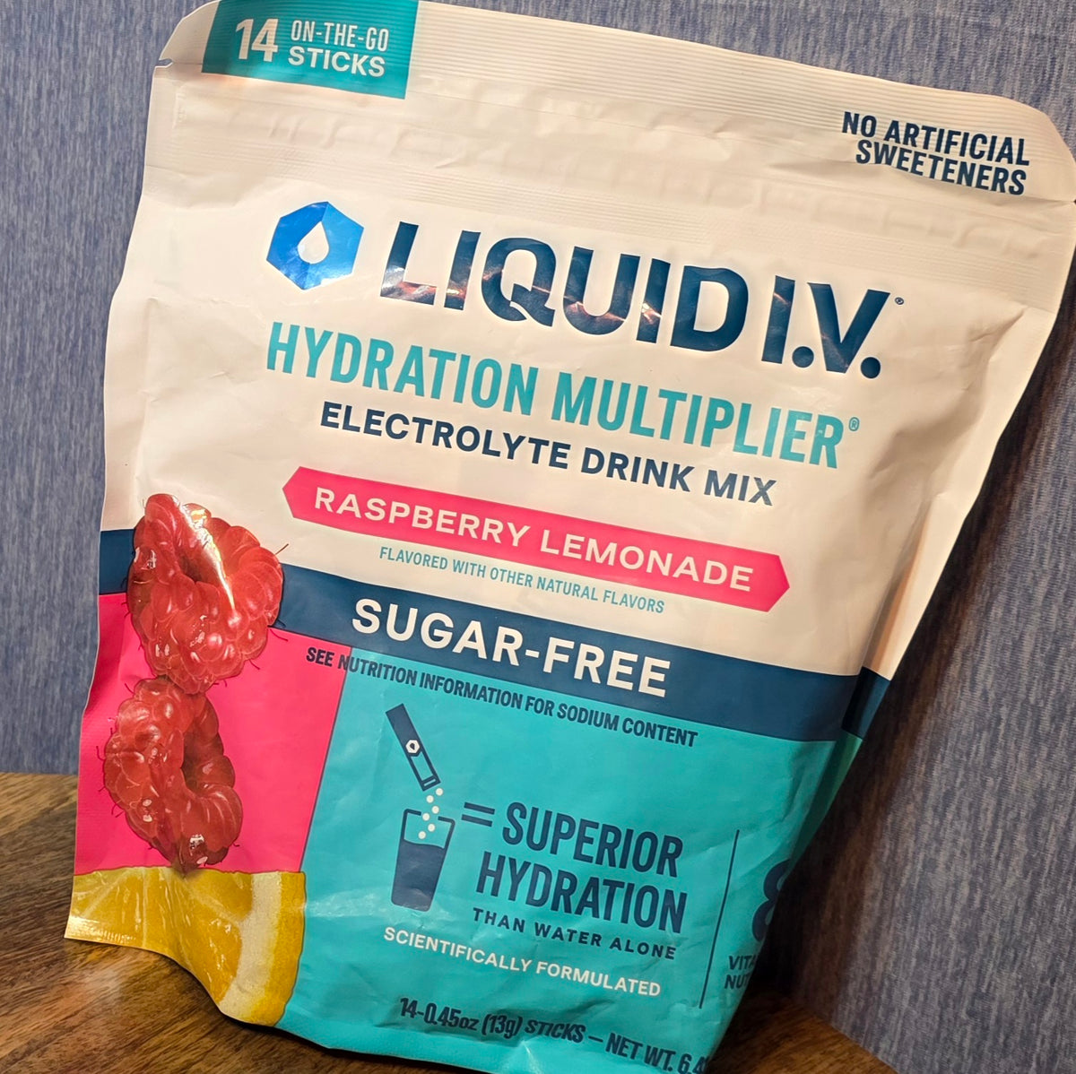 LIQUID IV Raspberry Lemonade drink packs 14 on the go sticks