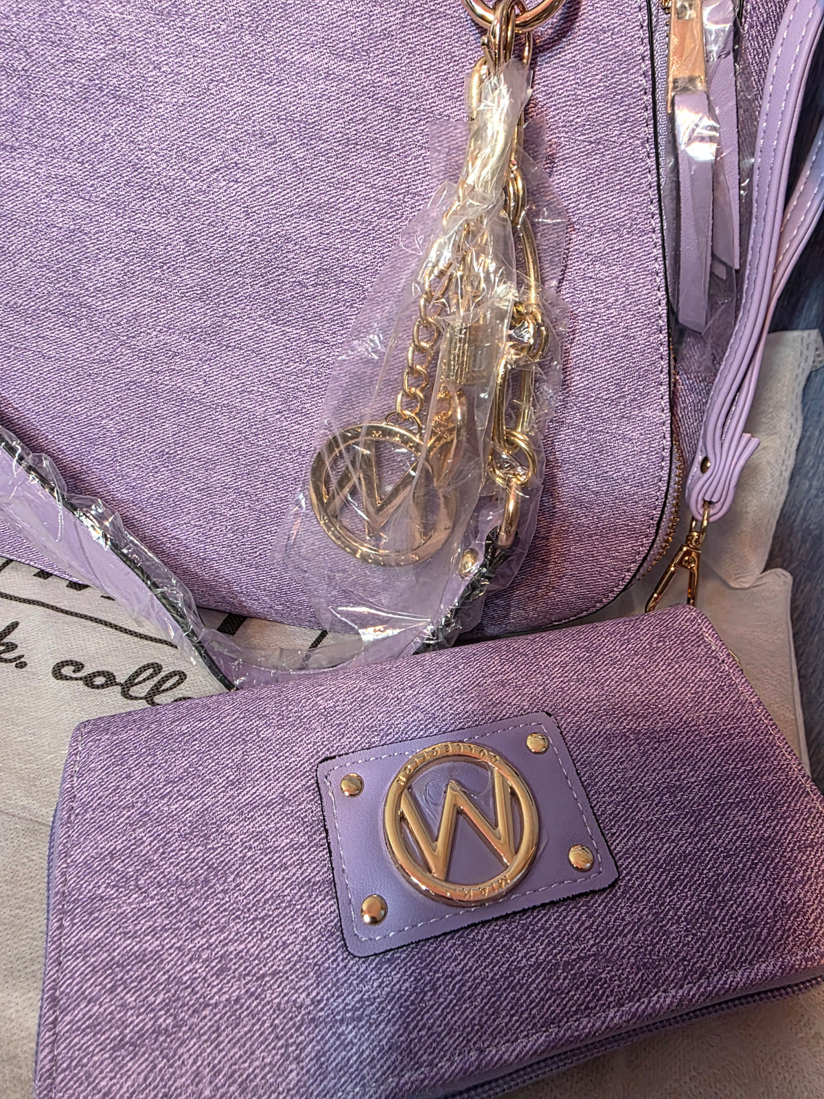 Mia K Lina collection Lavender purse and wallet set