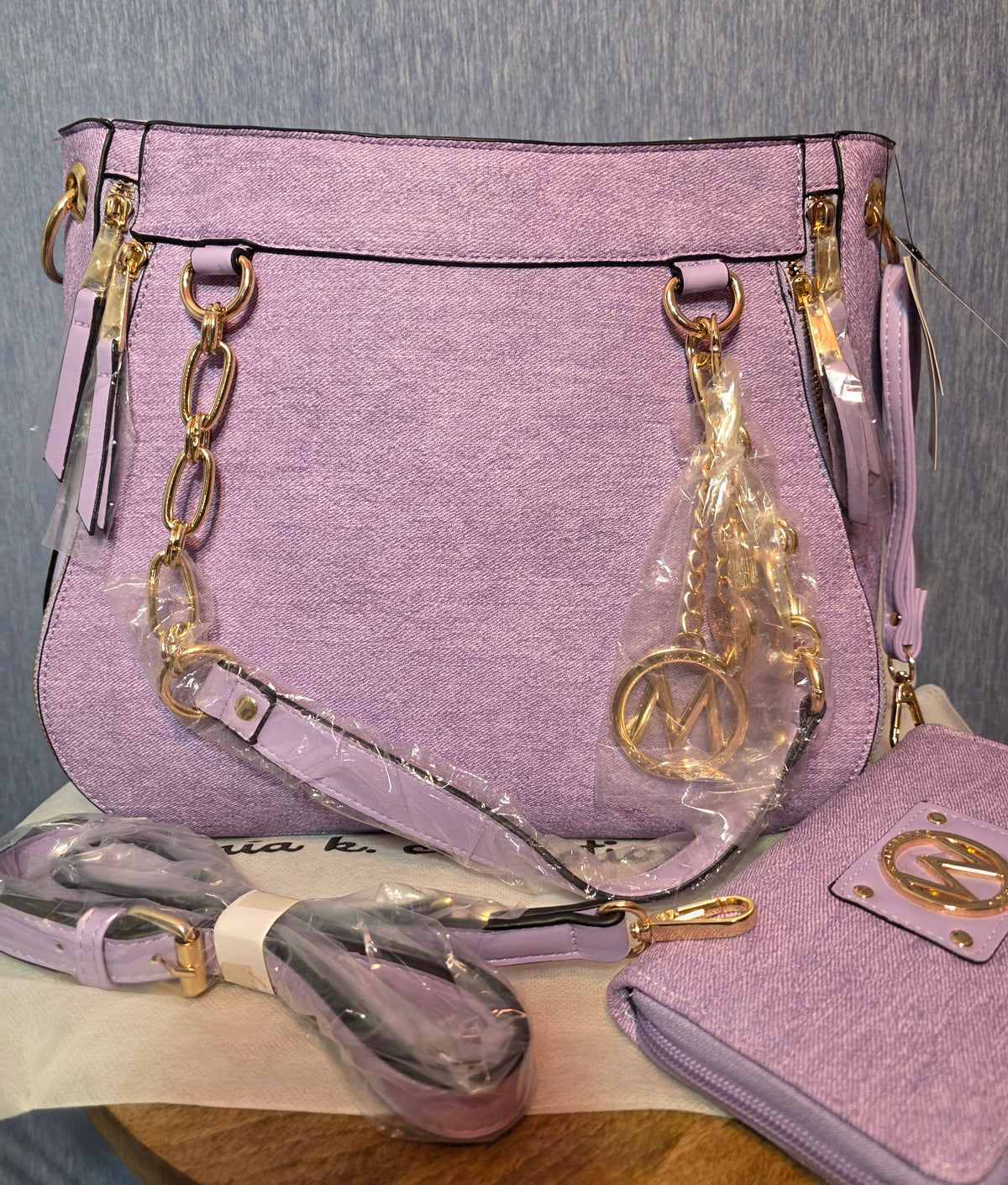 Mia K Lina collection Lavender purse and wallet set