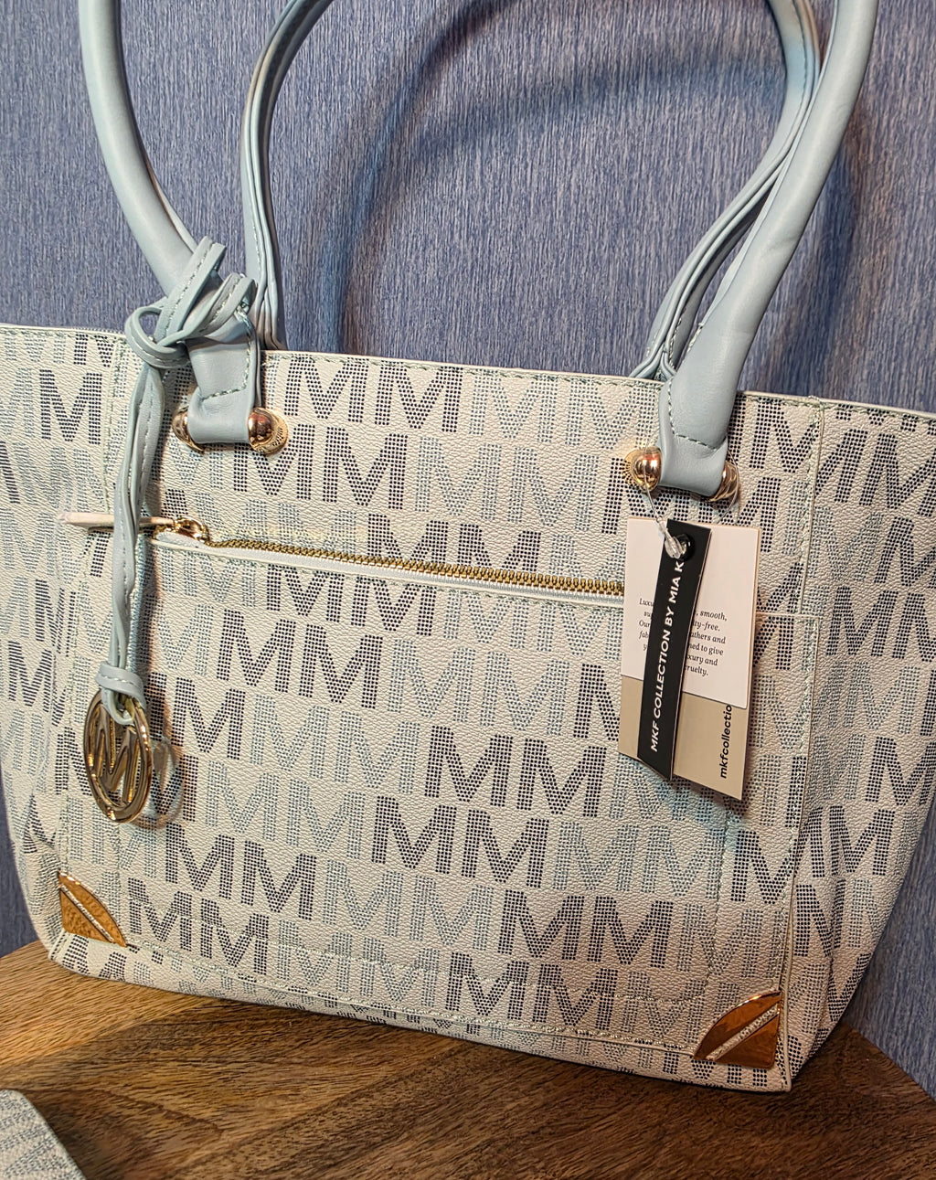 MKF Lady powder blue 3 piece set bags and wallet