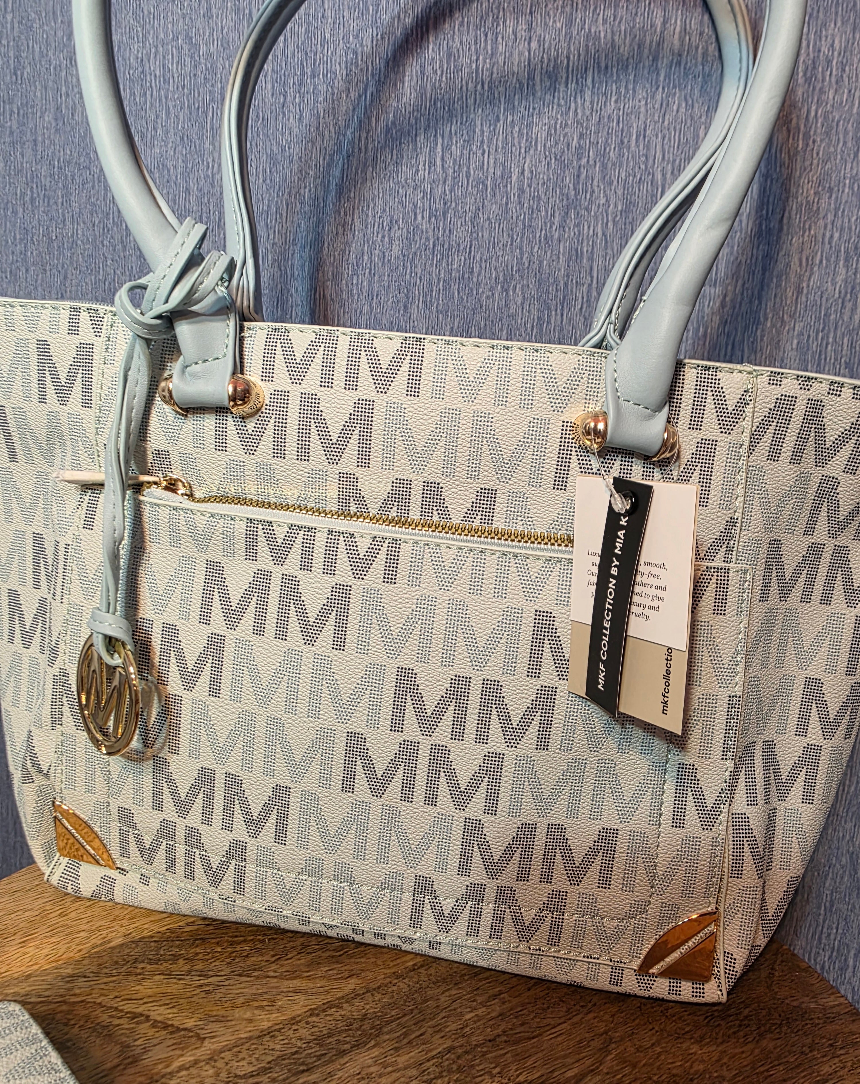 MKF Lady powder blue 3 piece set bags and wallet
