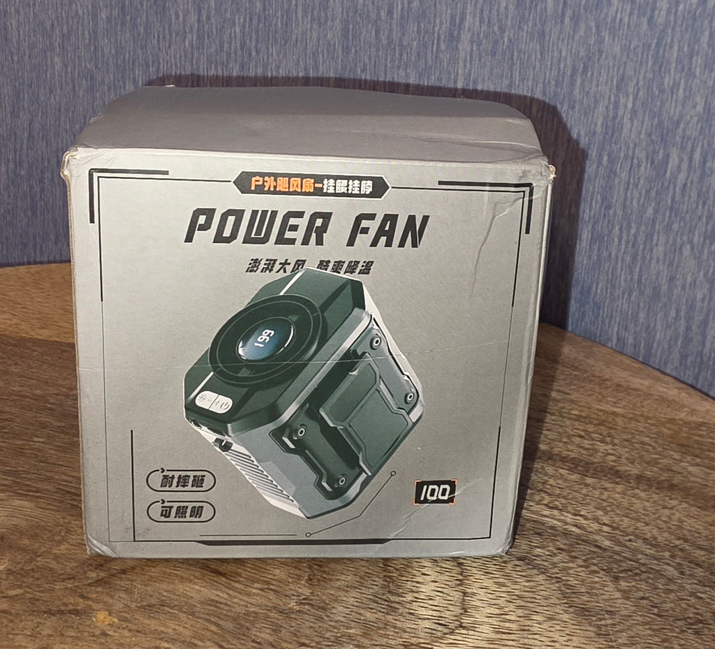 Power fan belt fan with charging cord