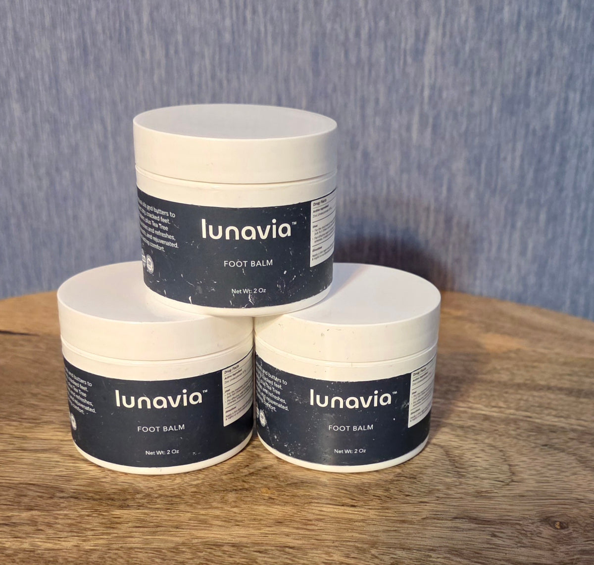 3 jars 2oz each lunavia foot balm
