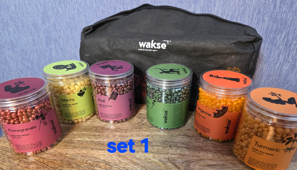 Wakse body and face wax kit with 6 different wax melts Botanicals