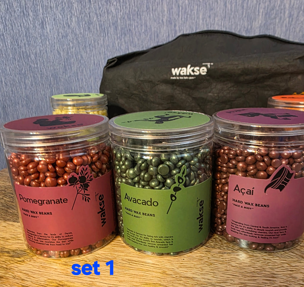 Wakse body and face wax kit with 6 different wax melts Botanicals