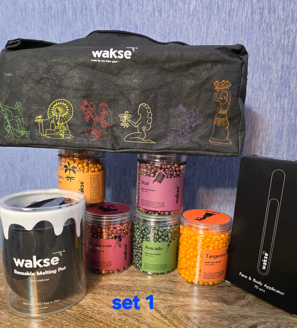 Wakse body and face wax kit with 6 different wax melts Botanicals