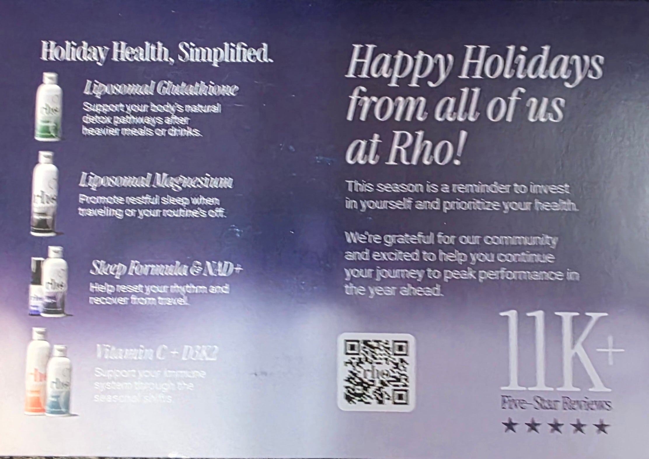 RHO Nutrition bundle 6 full size products with serving spoon and papers