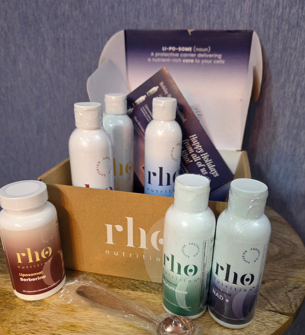 RHO Nutrition bundle 6 full size products with serving spoon and papers