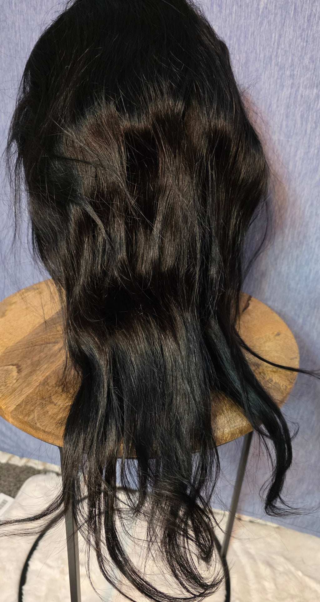 Full long black wig with cap ect feels like real human hair
