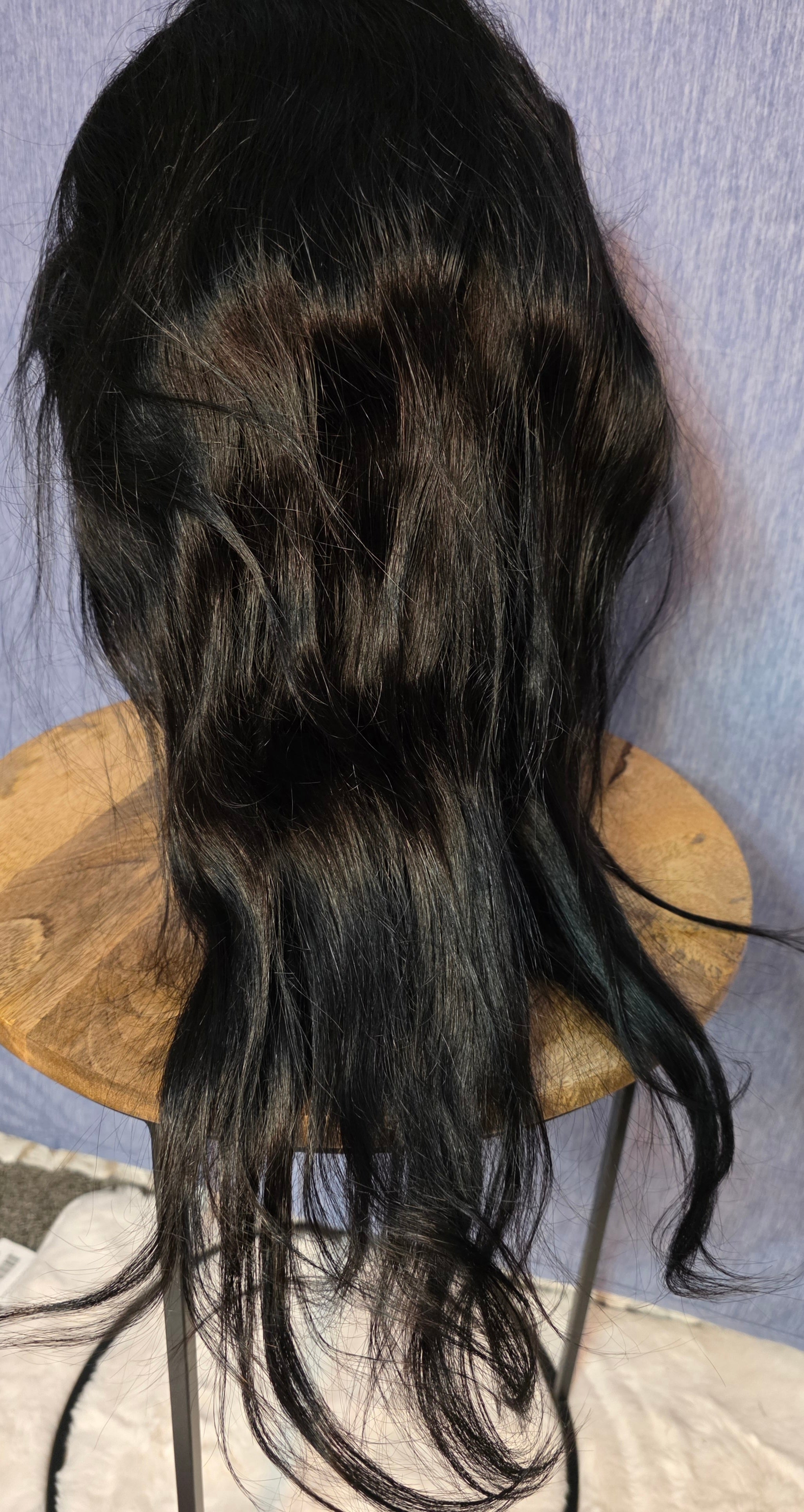 Full long black wig with cap ect feels like real human hair
