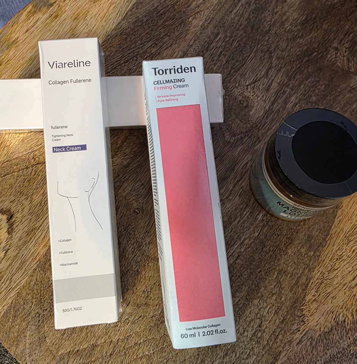 4 full size products bundle for skin care Magnésium lotion night time , cellmazing firm cream, 2 collagène neck creams