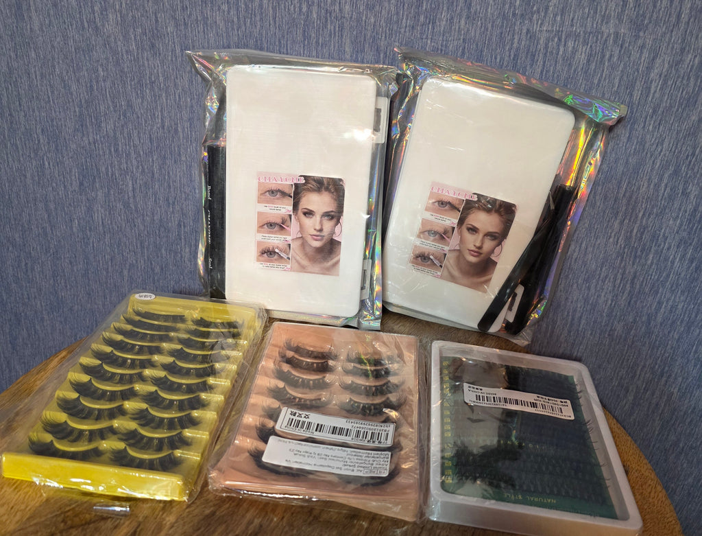 Eyelash Bundle 2 kits with 3 extra packs of diff length lashes