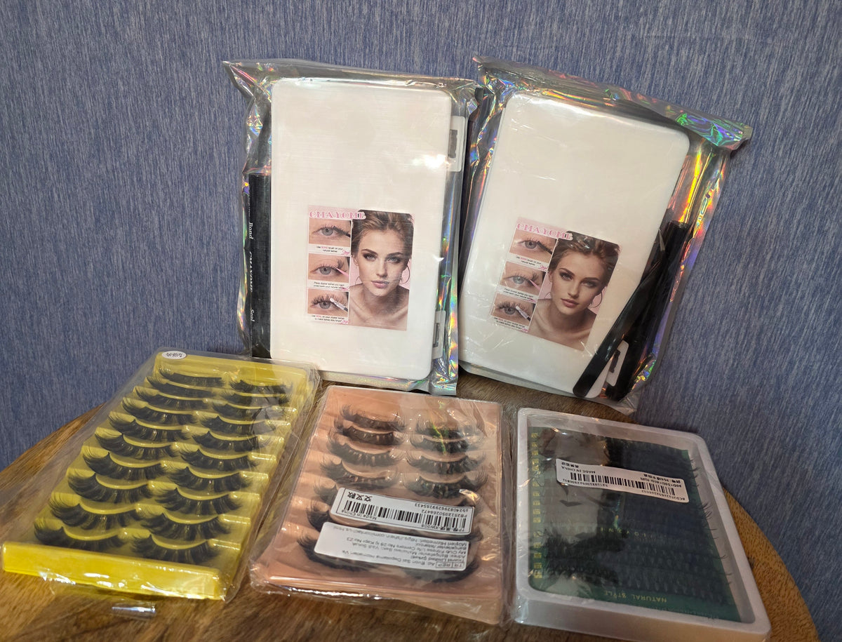 Eyelash Bundle 2 kits with 3 extra packs of diff length lashes