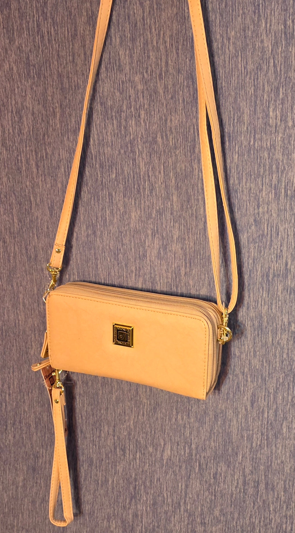 Stone Mountain Bonded Leather wallet / crossbody light pink color
