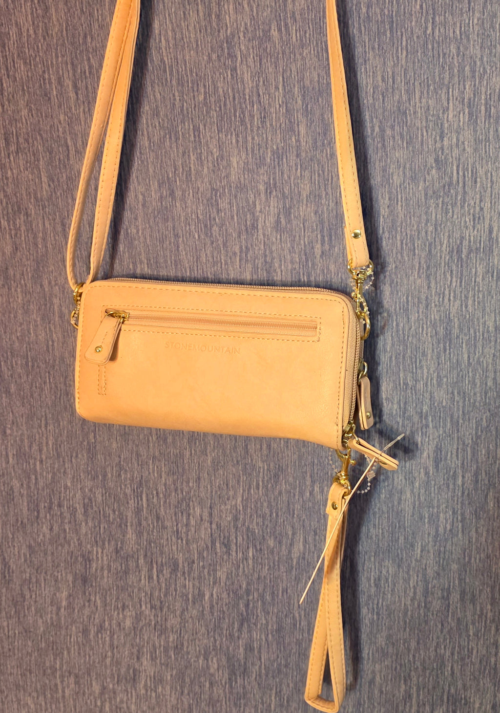 Stone Mountain Bonded Leather wallet / crossbody light pink color