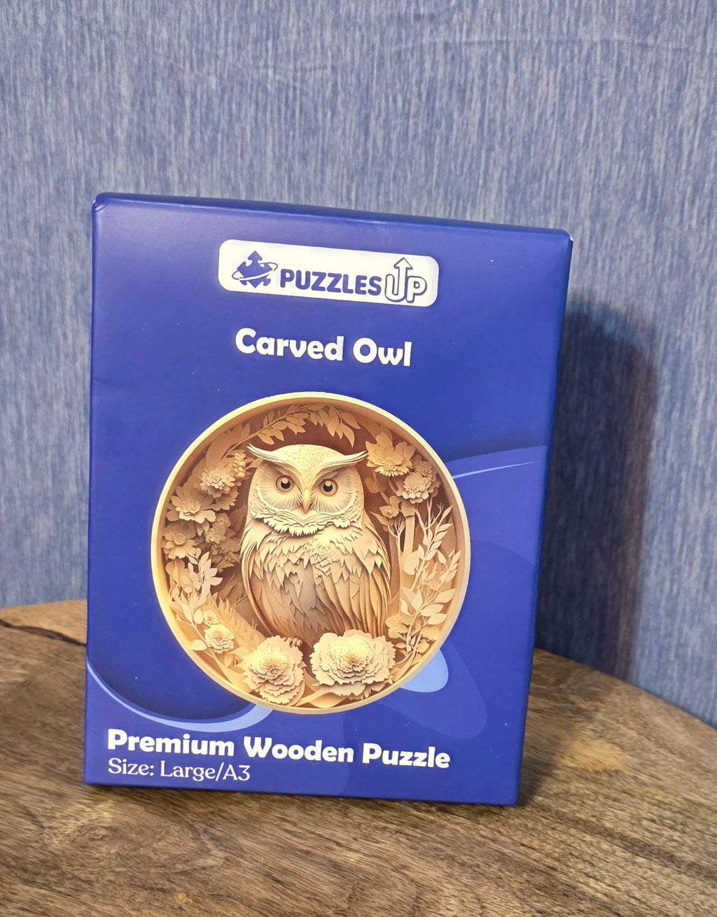 Carved owl premium wooden puzzle size large A3