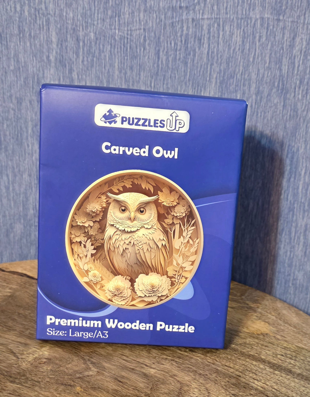 Carved owl premium wooden puzzle size large A3