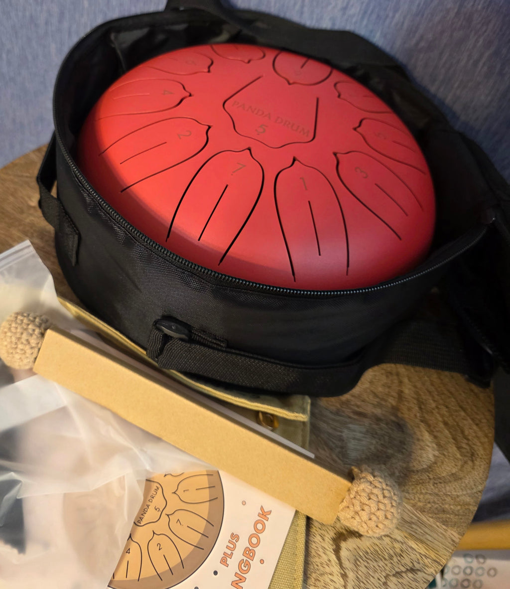 Panda Drum 15 note Drum with drum sticks book carry case