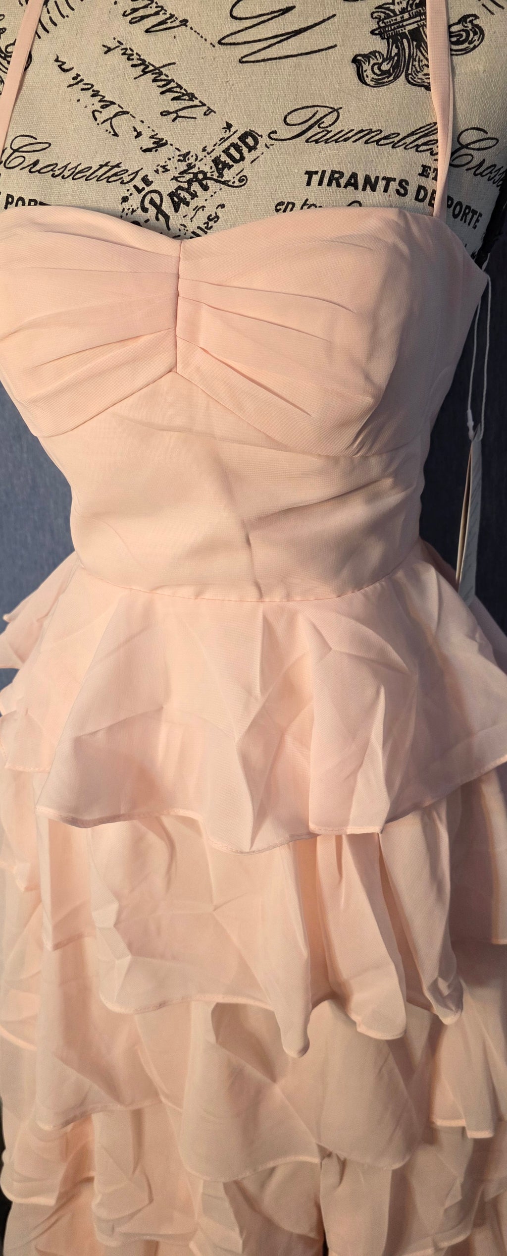 Long baby pink dress / wedding dress size small
