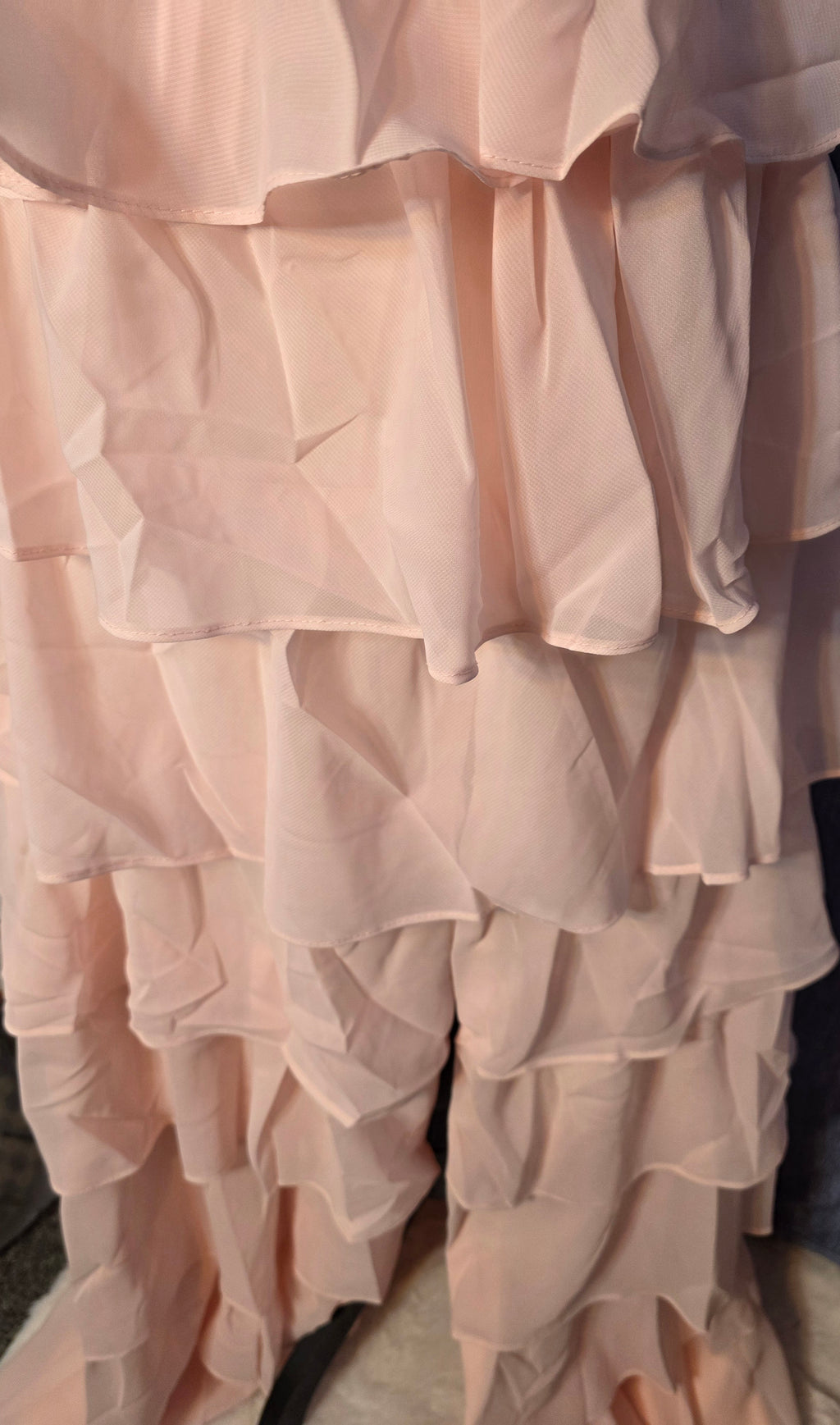 Long baby pink dress / wedding dress size small