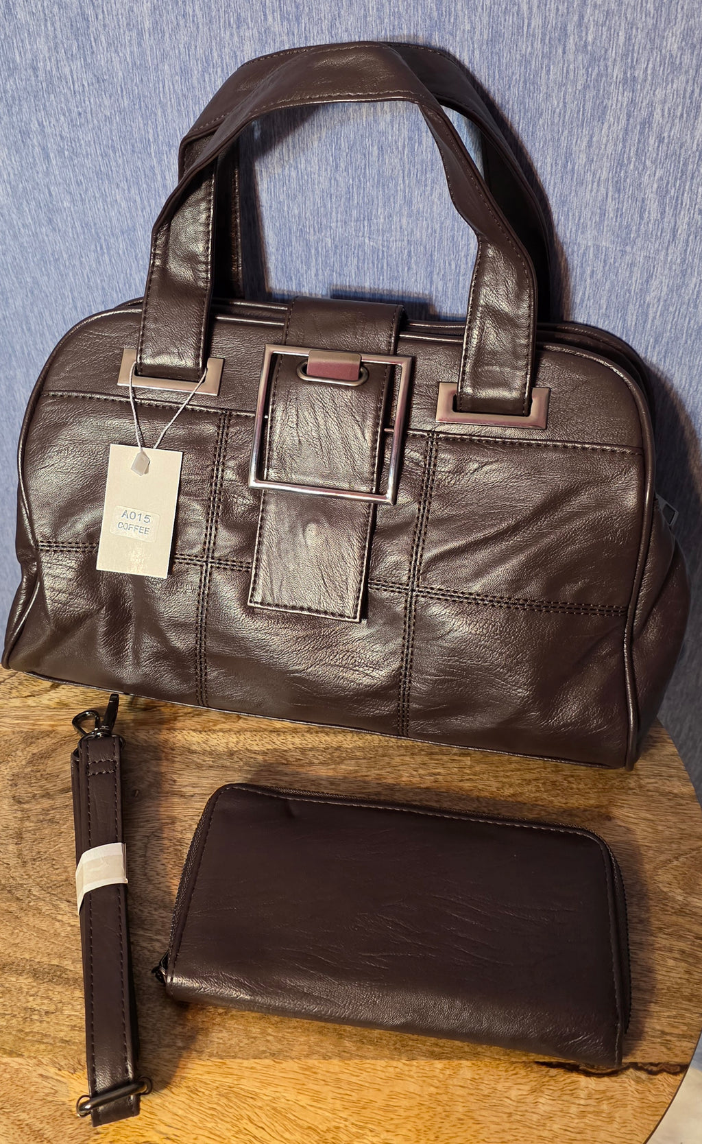 Coffee color bag and wallet set