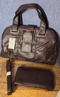 Coffee color bag and wallet set