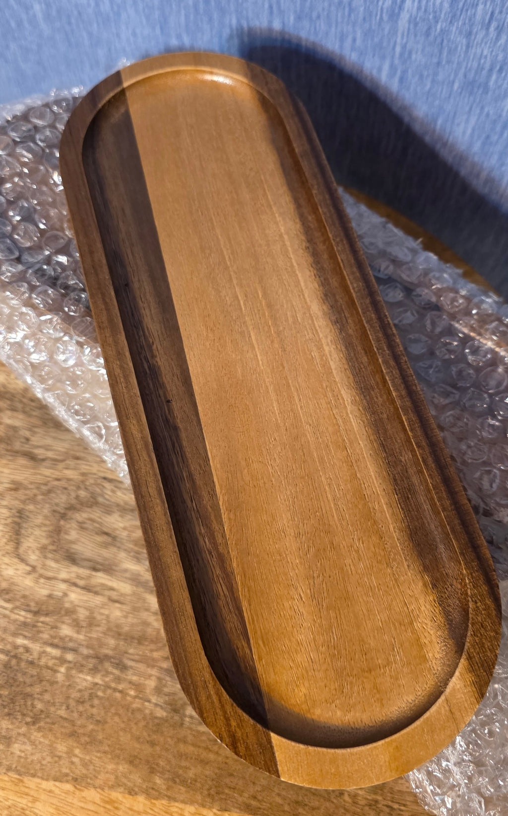 6 piece set wooden decor trays