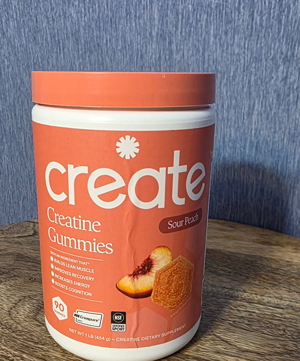 Create creatine gummies sour peach 90 count