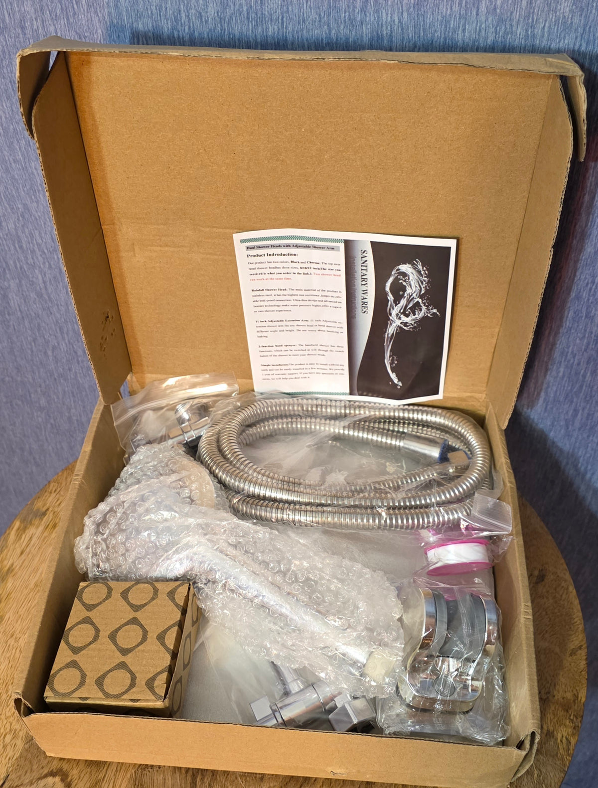 Sanittary wares rainfall double shower head set new in box