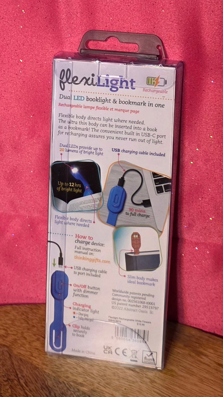 Flexi Light dual led booklight and bookmark in one rechargeable