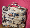 Waterproof western print bag PU coated
