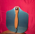 Pizza slicing board stainless peel off blue coating