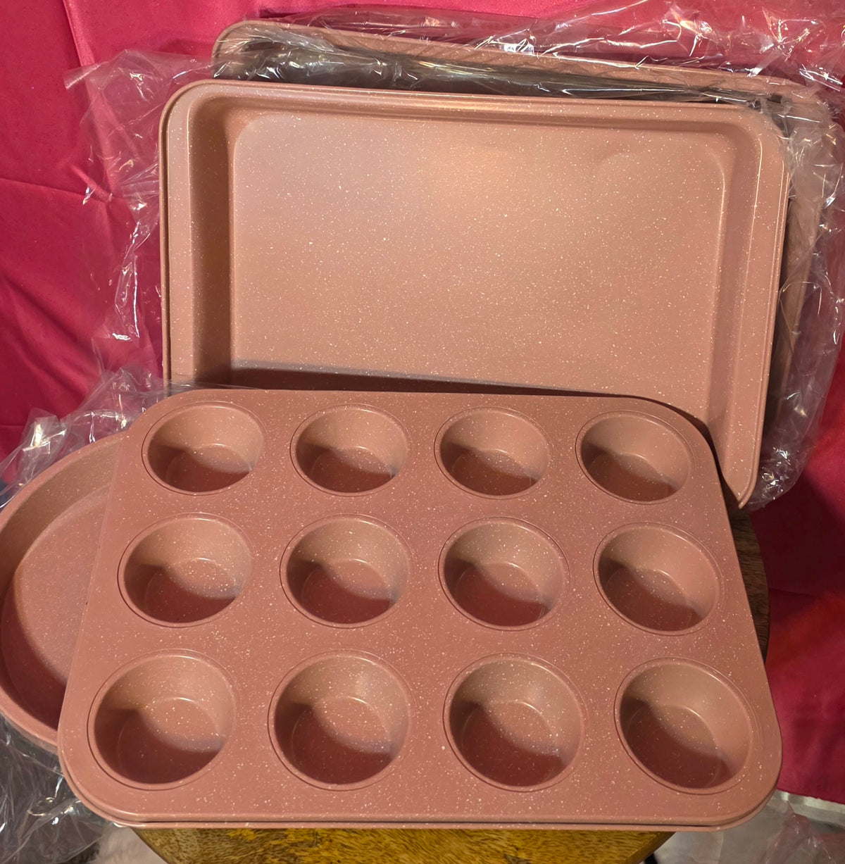 Pink baking pan set 5 piece set