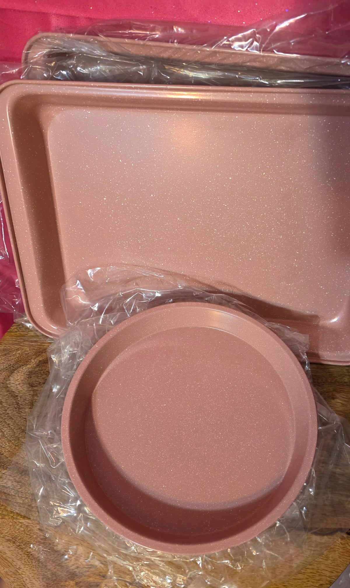 Pink baking pan set 5 piece set