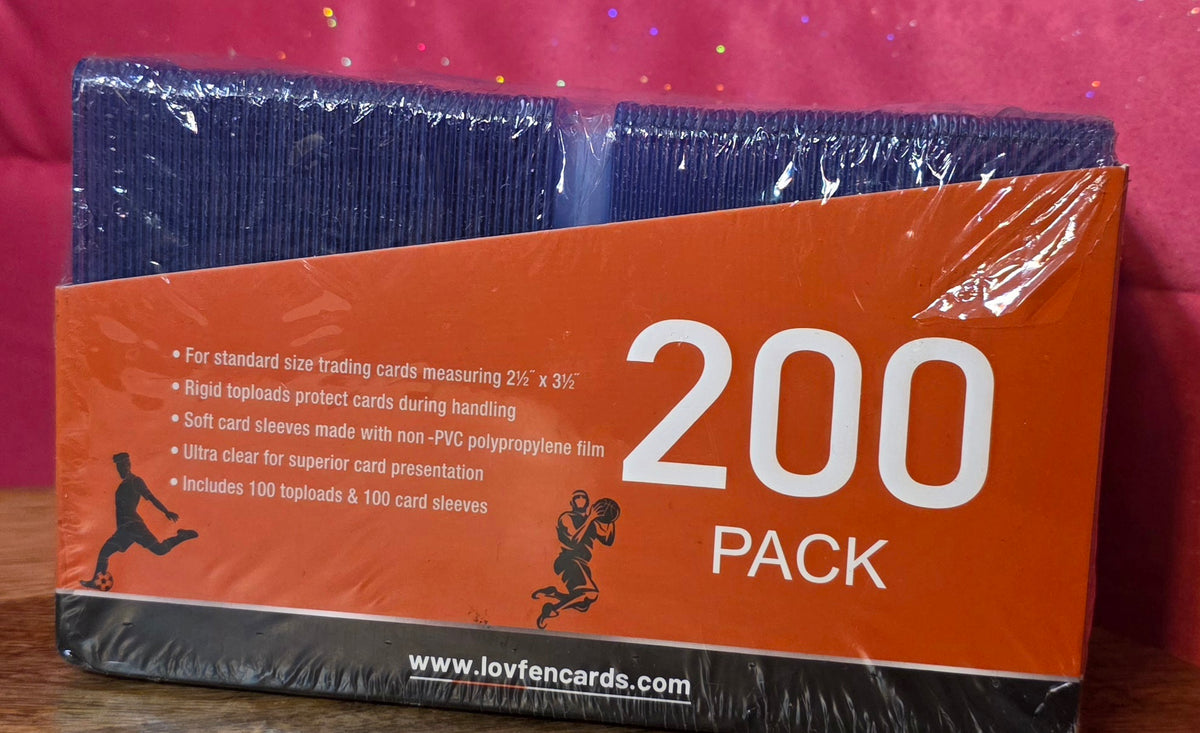 200 pack standard size trading card protection 100 toploads 100 card sleeves