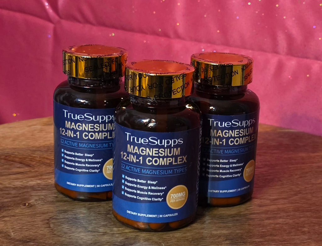 TrueSupps Magnésium 12 in 1 complex 3 bottles 30 capsules each bottle