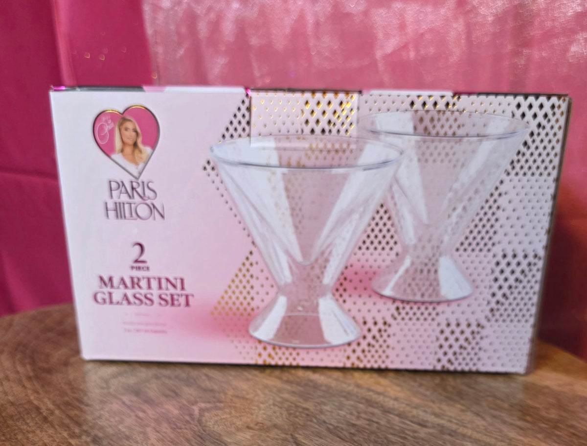 Paris Hilton 2 piece Martini Glass Set 7oz each