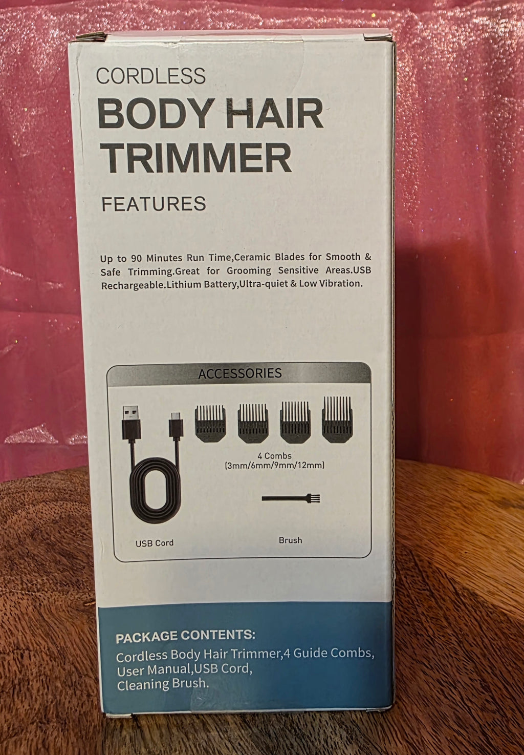 Cordless Body Hair Trimmer LED display