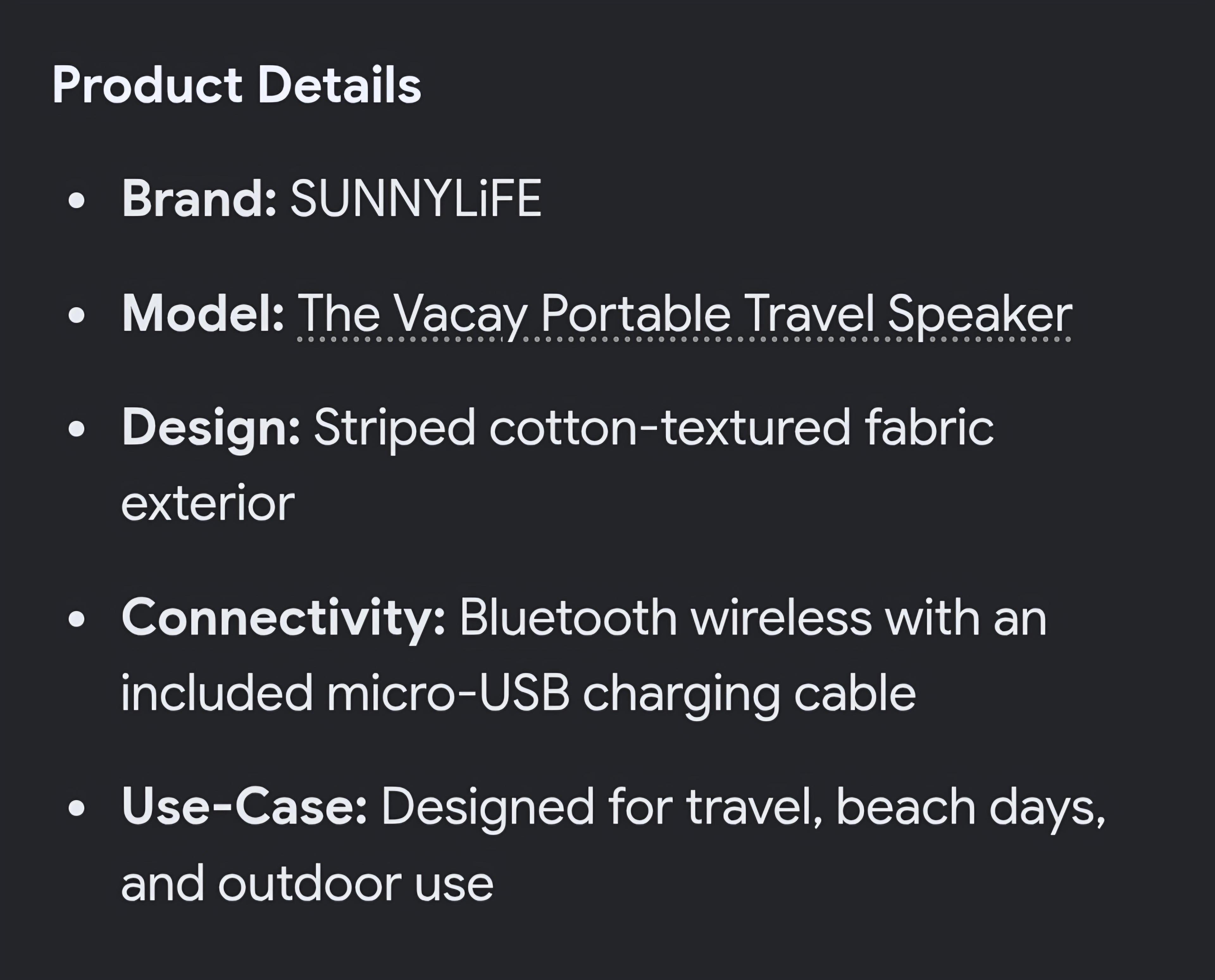 Sunnylife portable speaker