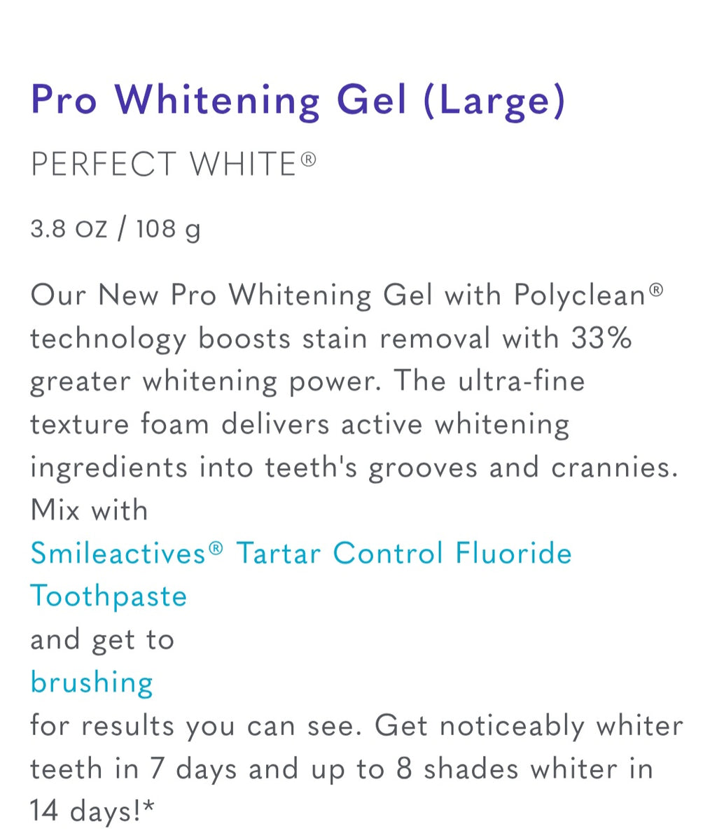 Smile activé whitening gel toothpaste